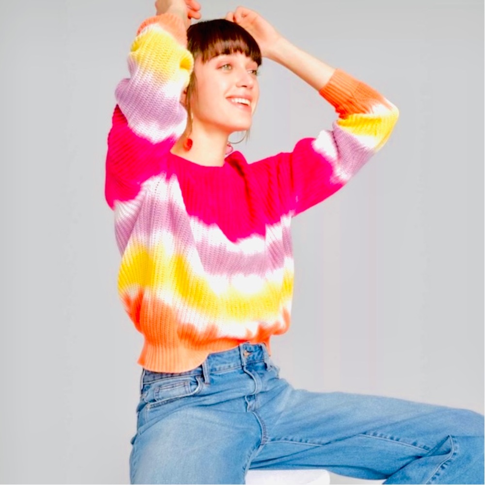 WILD FABLE Multicolor Tie Dye Sweater NWOT